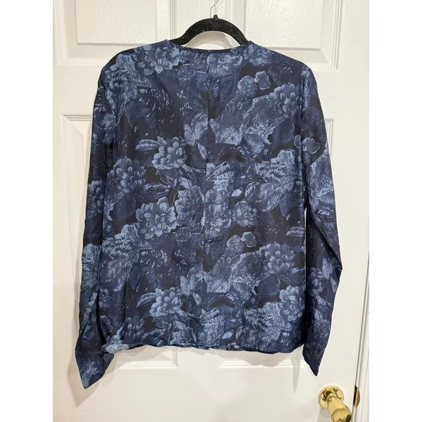 100% Silk Elizabeth and James Long Sleeve Blouse Top Size L‎ - Image 5