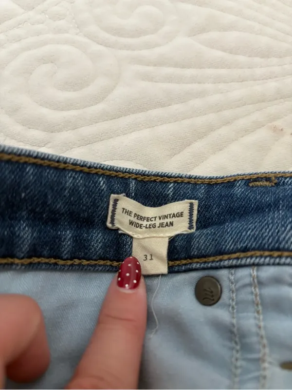 Madewell Perfect Wide Leg Vintage Jean Harvey Wash Size 31 - Image 4