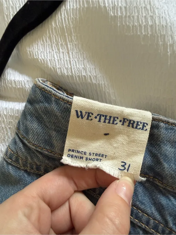 NWOT Free People We the Free Prince Street Denim Micro Shorts Overlay Size 31 - Image 9