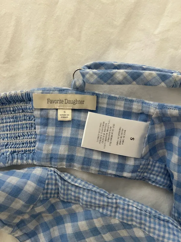 Favorite Daughter Blue Gingham Bralette - Image 4