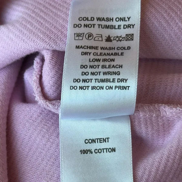 Fletch Pink Ribbed Crewneck 100% Cotton Slightly Cropped Long Sleeve Top size S - Image 11