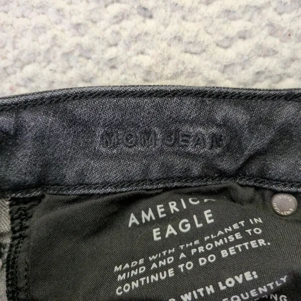 American Eagle Strigid Mom Jean Women 6 Regular‎ Washed Black High Rise - Image 4