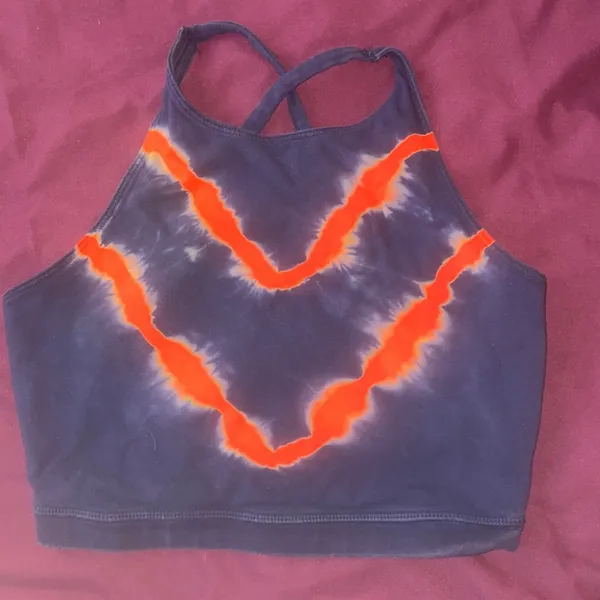 Electric Rose (REVOLVE) Grayson Crop Top Indigo Blue and Red Tie Dye - Image 3
