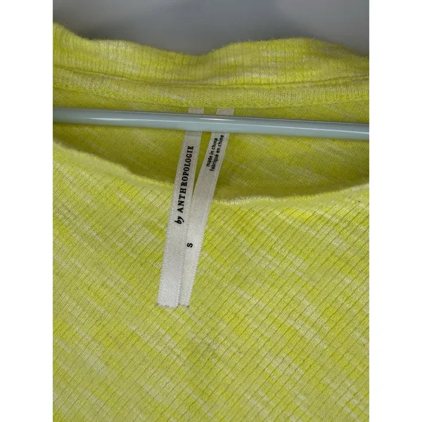 Anthropologie Damiana Dolman Sleeve Slouchy Pullover Top Small S Yellow Green - Image 3