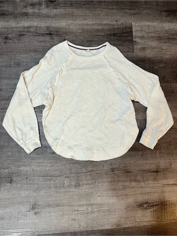 PILCRO BY ANTHROPOLOGIE Ruffled Raglan Thermal Top in Antique - Image 4