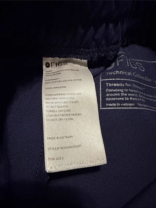 Figs Women’s Navy Blue Zamora Jogger Scrub Pants Small Tall - Image 2