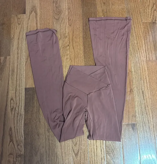 Aerie OFFLINE By Real Me High Waisted Crossover Flare Legging - XS Brown - Image 2
