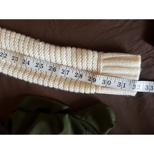 Banana Republic Sweater Wool Blend Small Ivory Knit Pullover Ribbed Waffle Fall - Image 13
