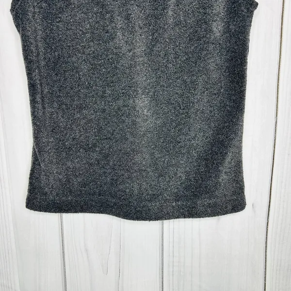 Abercrombie Fitch Womens Size XS Fleece 1/4 Zip Vest Gray Red Trim Vintage - Image 7