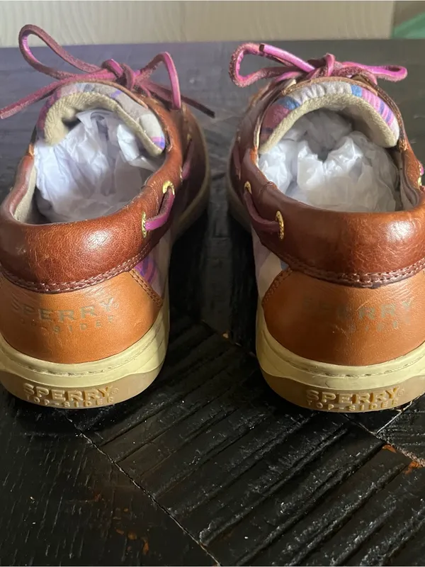 Sperry Women’s Top Sider Songfish Brown Leather Boat Shoes Size 9.5 - Image 3