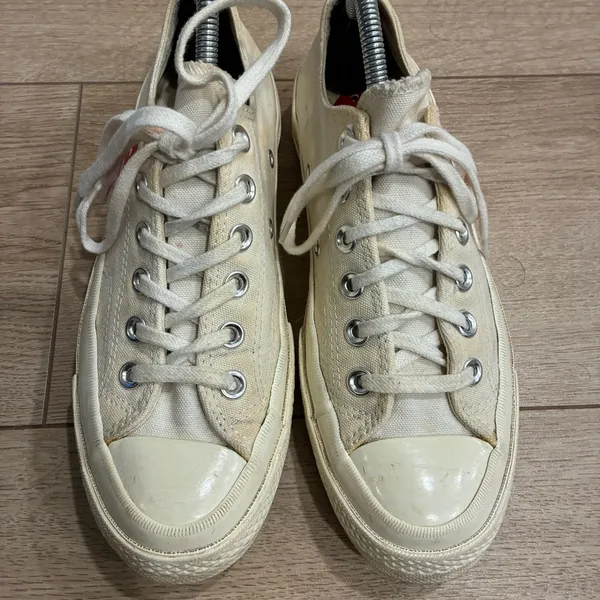 Converse x Comme Des Garcons PLAY Cream Low Top Sneakers Size 5 Men’s/Women’s 7 - Image 7