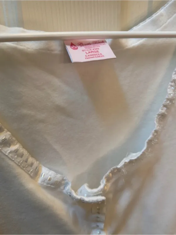 Surgery Recovery White Button Front Tank Top Cami size L Size L - Image 3