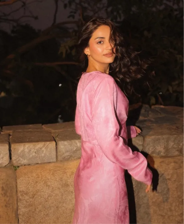 Zara maxi midi dress kimono Long Sleeve flowy bottom bohemian pink summer - Image 6