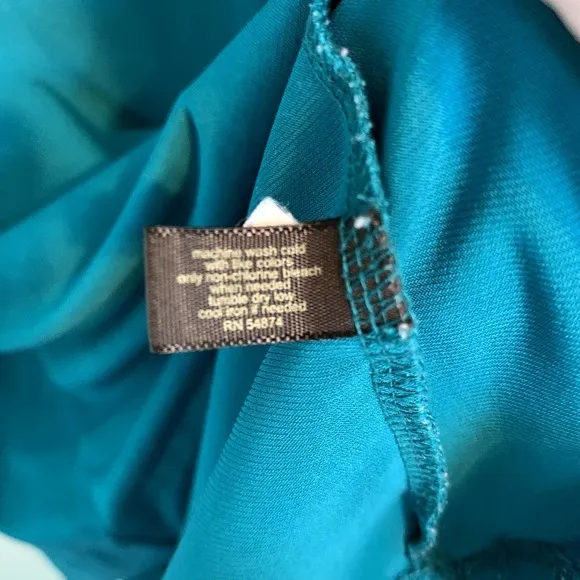 The Limited Women's Size Small Teal Ruffled‎ Neck Sleeveless Top - Image 4