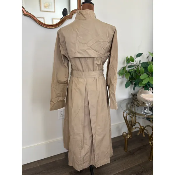 Vintage Odyssey Belted Trench Coat Womens Tan‎ Long Rain Coat Classic Outerwear - Image 3