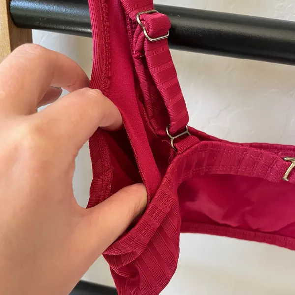 Xhilaration Ribbed Magenta Square Neck High-Waisted Bikini Set - Image 6