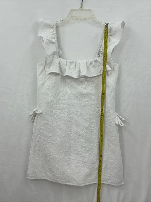 Lilly Pulitzer White Ruffle-Shoulder Mini  romper - Image 4