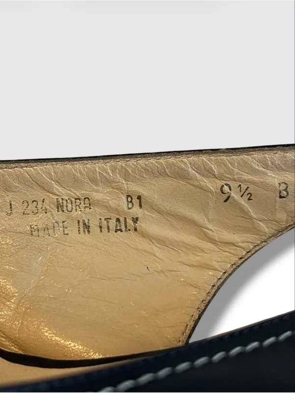 Vintage Coach Nora Black Leather Slingback Block Heels 9.5B Made in Italy - Image 6
