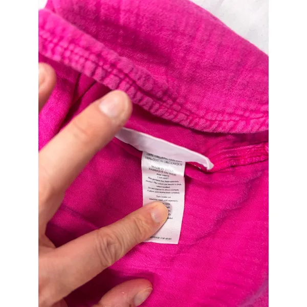 Faherty womens pink gauzy cap sleeve henley top. Size S. office, casual, summer - Image 4