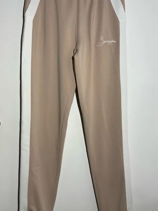 Beige & Cream Track Pants and Jacket Set Cotton - Image 6