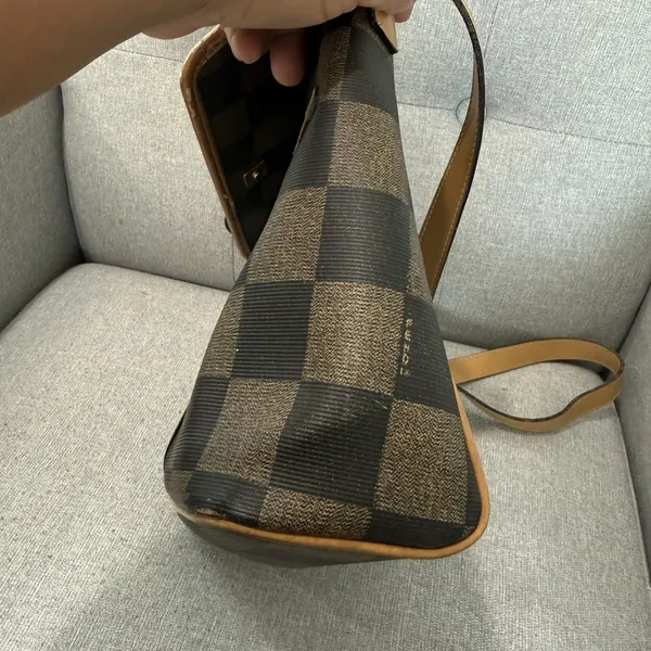 Vintage FENDI Bag Checkered Original Design Crossbody Luxury - Image 6