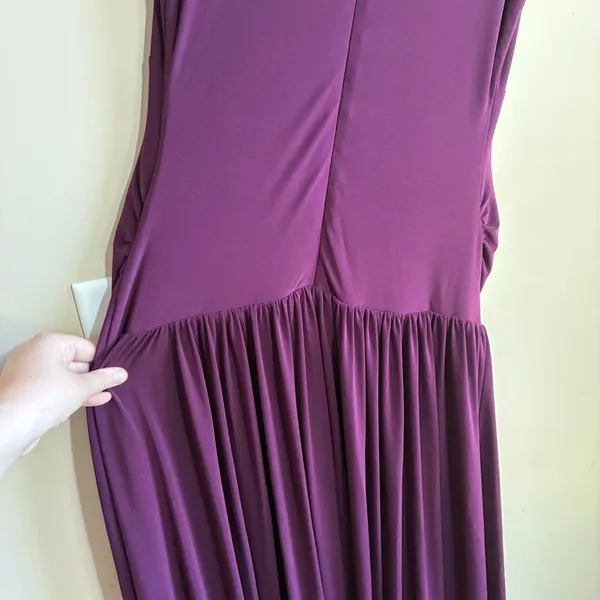 Club L London Sleeveless Tiered Maxi Dress 6 Purple Womens Stretch Jersey - Image 10