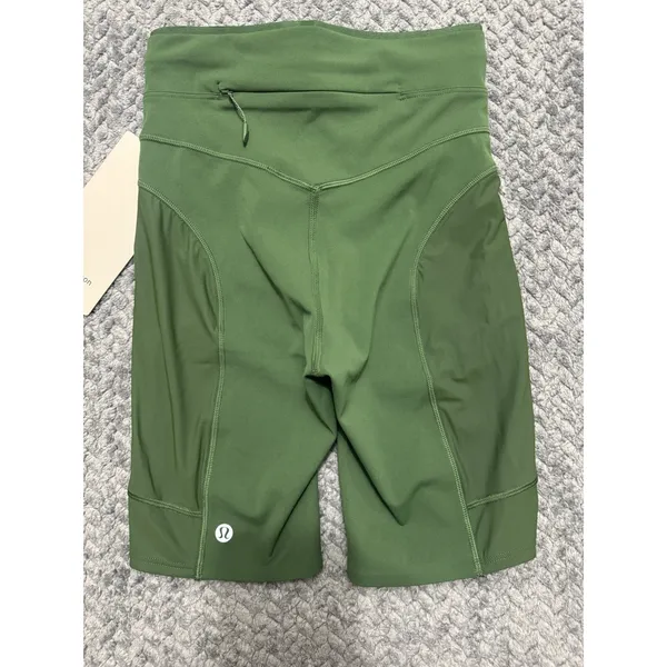 Lululemon Women's Green No Line HR Run Short Zip Pocket Size 0 NWT - Image 5