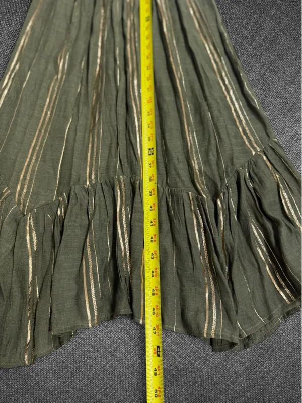Luxology Olive Green Metallic Stripe Midi Dress - Image 7