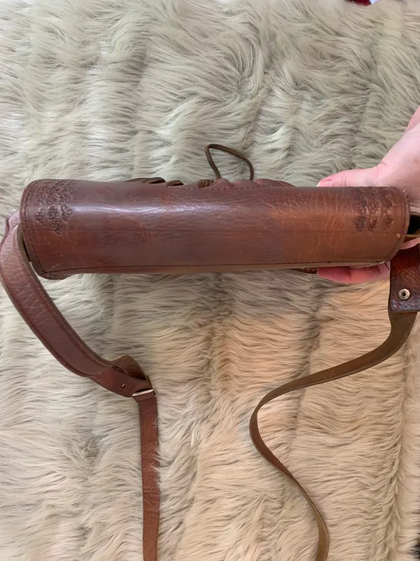 Vintage Leather Boho Hippie Purse - Image 5