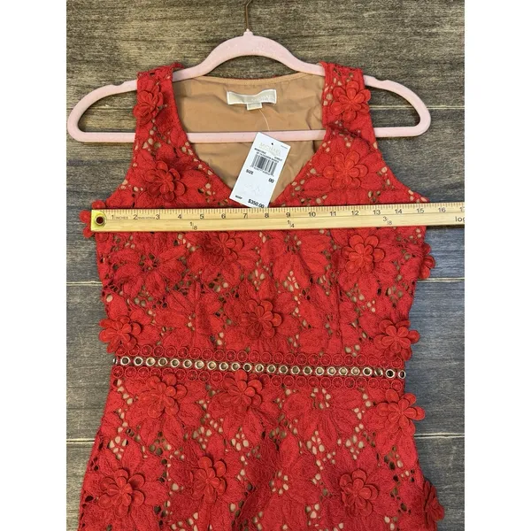 MICHAEL Michael Kors Floral‎ Appliqué Lace Dress 3D Party Cocktail Coquette Twee - Image 8