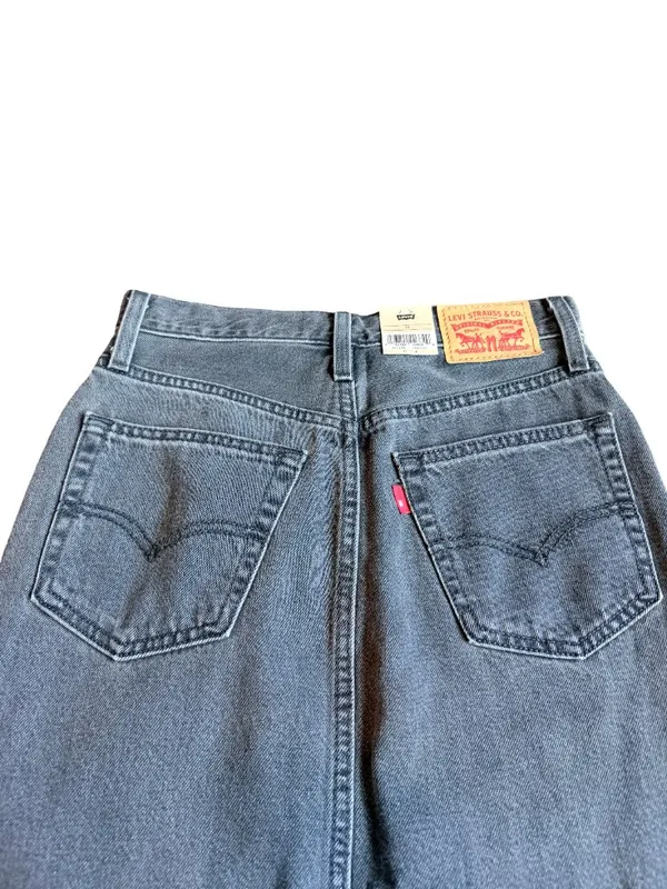 Levi's Grey Denim A Line Maxi Skirt High Slit Five Pocket Size 24 Women's NWT - Image 10