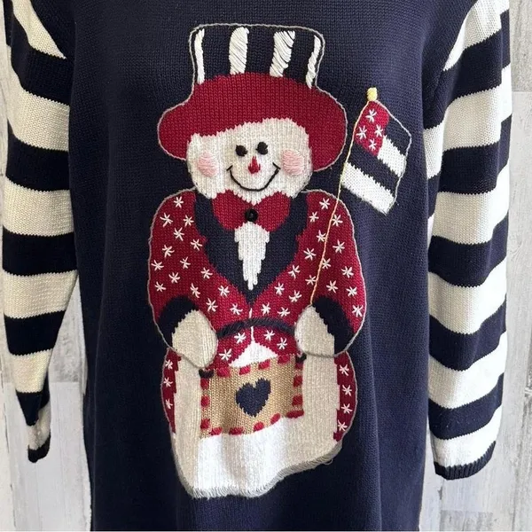 Vintage Christmas Snowman Sweater Size‎ 1X Kitschy whimsical Americana - Image 2