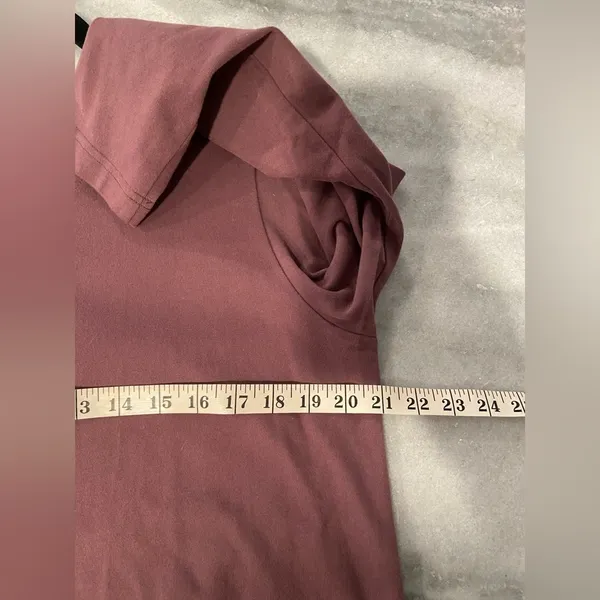 L.L. Bean Size MP Plum V Neck Silver Button Long Sleeve Soft Cotton Cardigan - Image 7