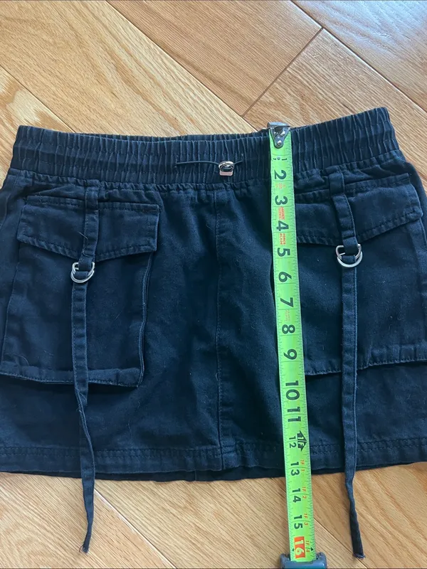 forever 21 Black Utility Mini Skirt with Cargo Pockets whimsygoth festival vibe - Image 4