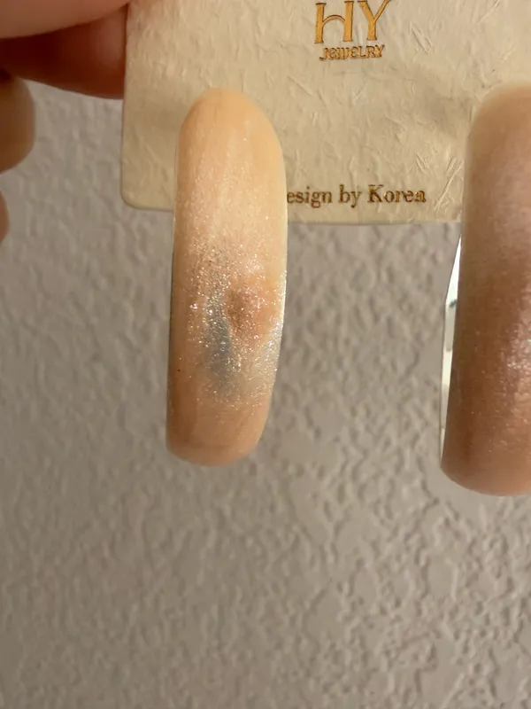 HY women’s Jewelry Peach Hoop Earrings - Image 3