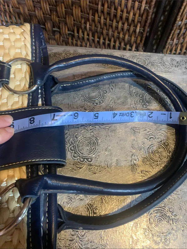 Woven Navy & Tan Basket Purse Chaps - Image 8