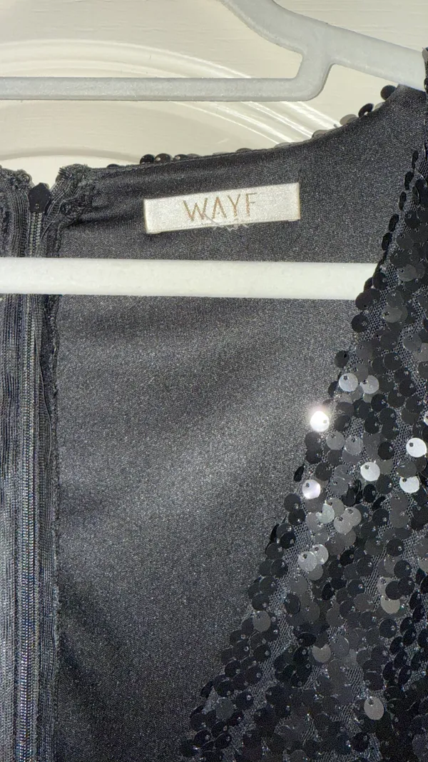 Black Sequin Longsleeve Mini Dress - Image 6