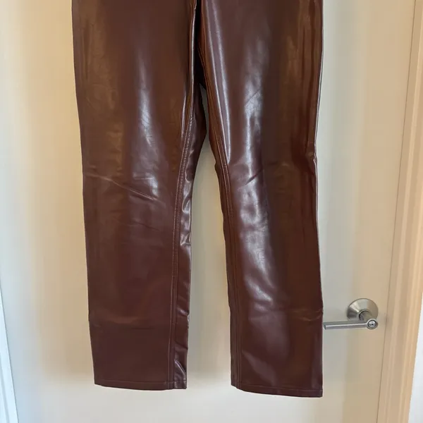 Abercrombie Brown Leather Women Pants - Image 3