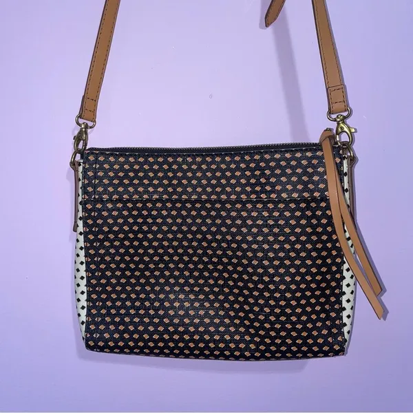 Fossil Emma West Crossbody Bag Small Purse Geometric Print Boho Neutral Western - Image 4
