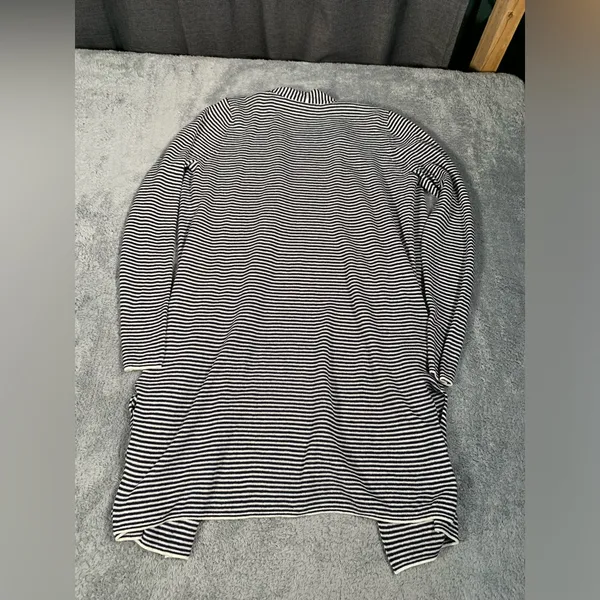 NWT Loft cardigan Black and White Striped sweater small MSRP$70 - Image 8