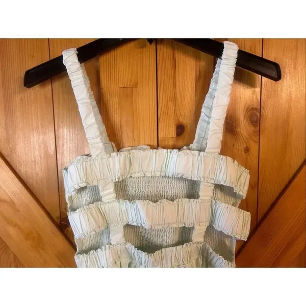 Pinch Anthropologie Smocked Back Cutouts Mint Sleeveless Short Dress Medium (577 - Image 5