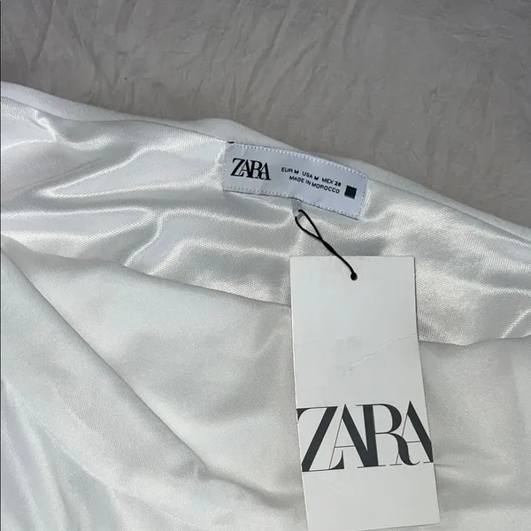 Zara White Ruffle Hem Dress‎ - Image 8