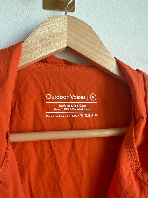 Outdoor Voices Water Resistant Hooded Quarter Zip Pullover Orange Size M - Image 10