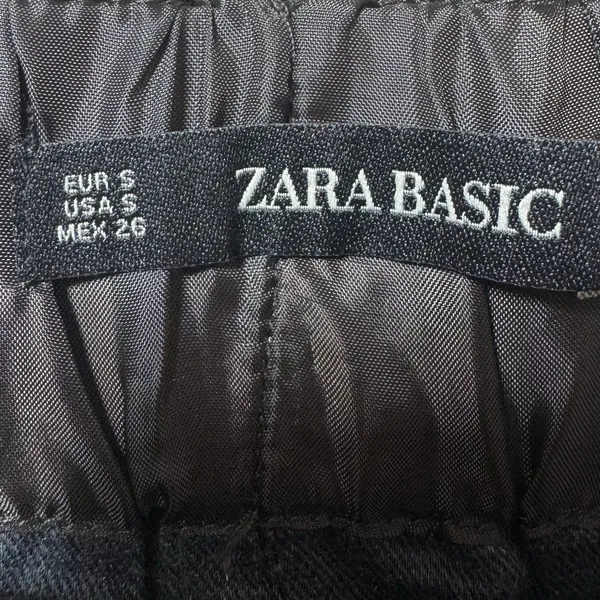 Zara Womens Faux Leather Mini Skirt Size S Elastic Waist Pockets Brown Chocolate - Image 4