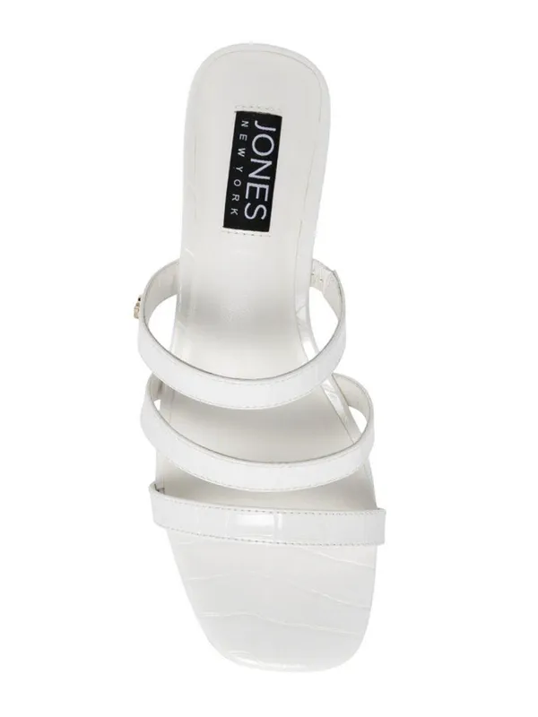 Jones New York Strappy Block Heel Slide Sandal Open Toe JNY-UNIKA White 8M - Image 14