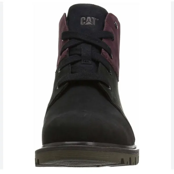 Cat Women’s Fret Faux Fur black & maroon‎ leather boots size 8.5 - Image 3