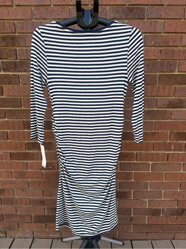 Liz Lange Maternity for Target Striped Dress Navy White Medium M 3/4 Sleeve New - Image 6