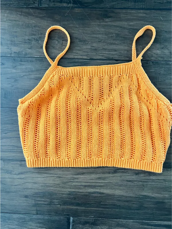 Orange knit skirt and crop set Size L - Image 2
