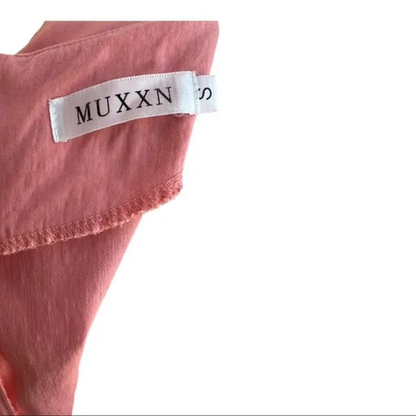 MUXXN Peach 50s Style Swing Fit Flare Cap Sleeve Dress Rockabilly Sz Small‎ - Image 4