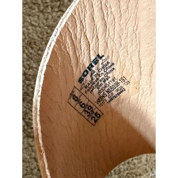 Sorel Cameron Wedge Flatform Sandals Womens 8 Tan Cream Slip On - Image 7